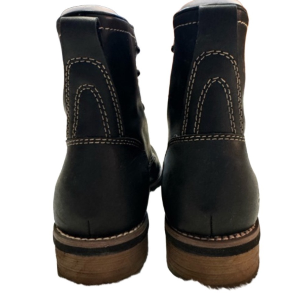 Sketchers Women’s Black Boots Size 7.5 Lace Up White Stitching NEW - Picture 9 of 13